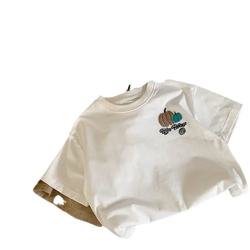 White Korean Style T-Shirt for Boys Summer Wear - Image 6