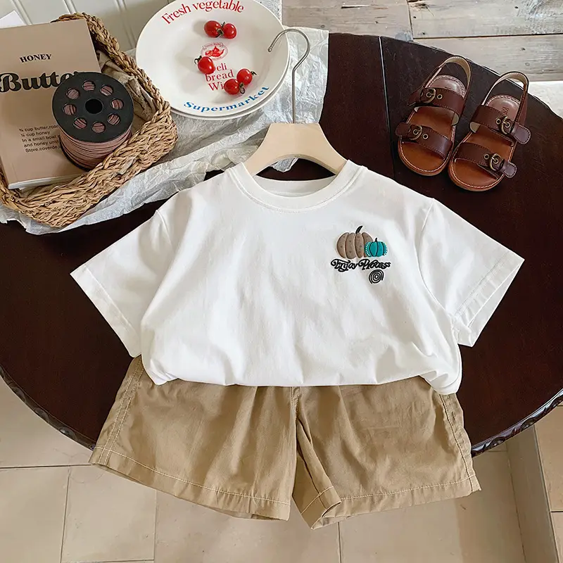 White Korean Style T-Shirt for Boys Summer Wear — feature 11