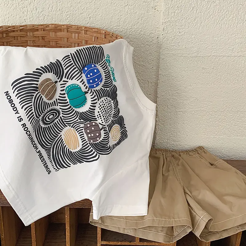 White Korean Style T-Shirt for Boys Summer Wear — feature 8
