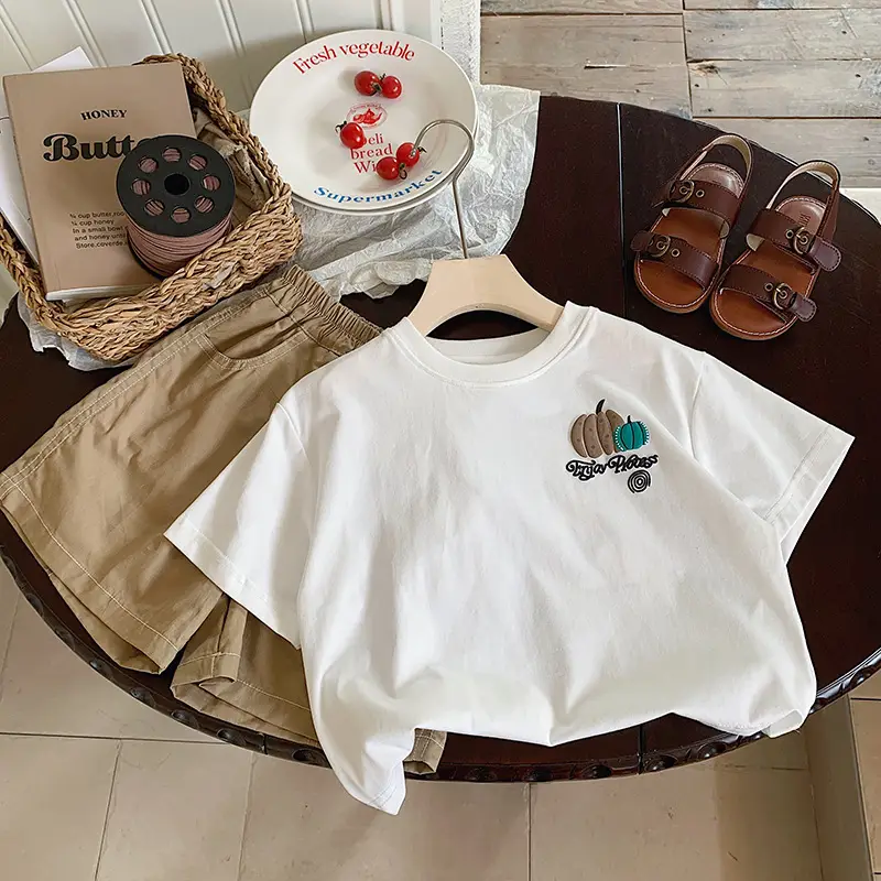 White Korean Style T-Shirt for Boys Summer Wear — feature 9