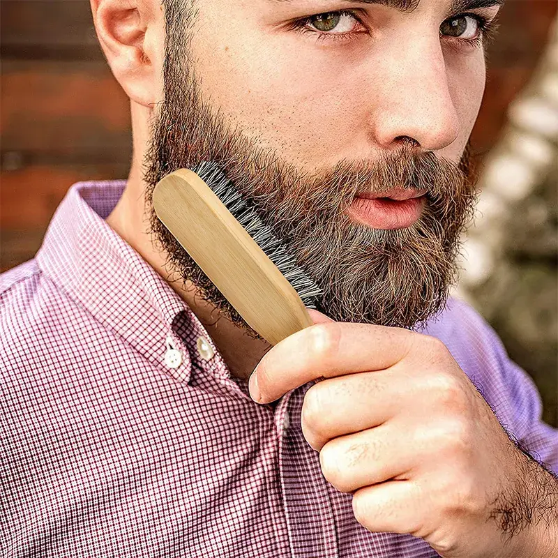 Bamboo Beard Brush & Combing Set for Men - Image 6