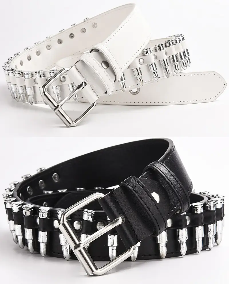 Zhu Tai Punk Belt Red Black White Blue Silver Adjustable — feature 13