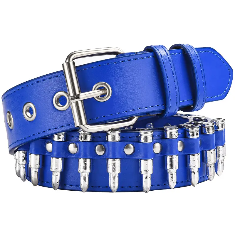 Zhu Tai Punk Belt Red Black White Blue Silver Adjustable — feature 14