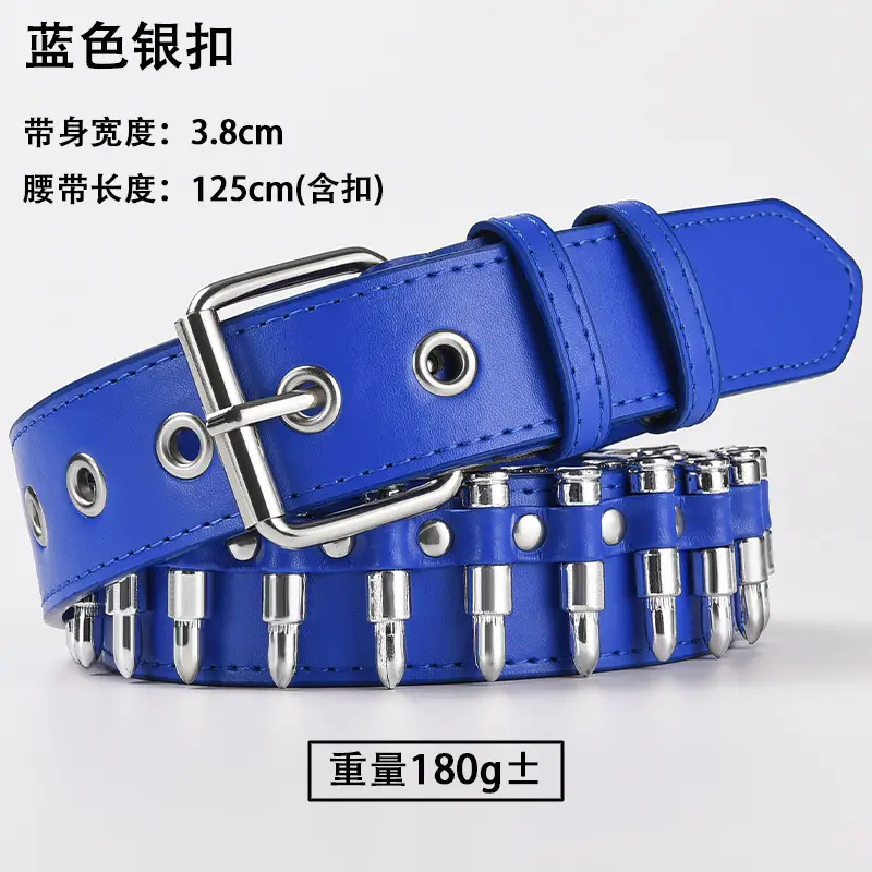 Zhu Tai Punk Belt Red Black White Blue Silver Adjustable - Image 4