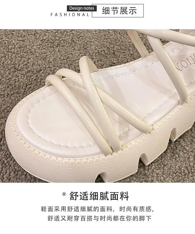 Black Cross Strap Beach Sandals Thick Platform — feature 4