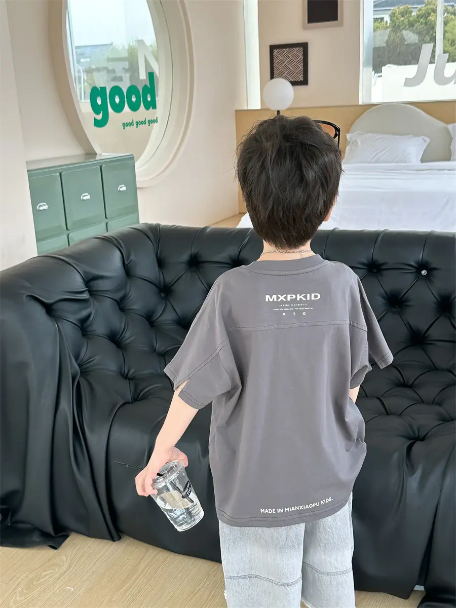 Boys Grey T-Shirt 2025 Kids Summer Wear - Image 6