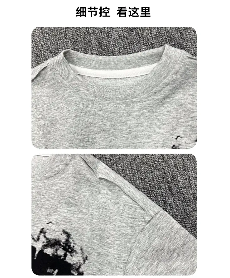 Kids Printed T-Shirt Boys Grey Short Sleeve Korean Style — feature 11