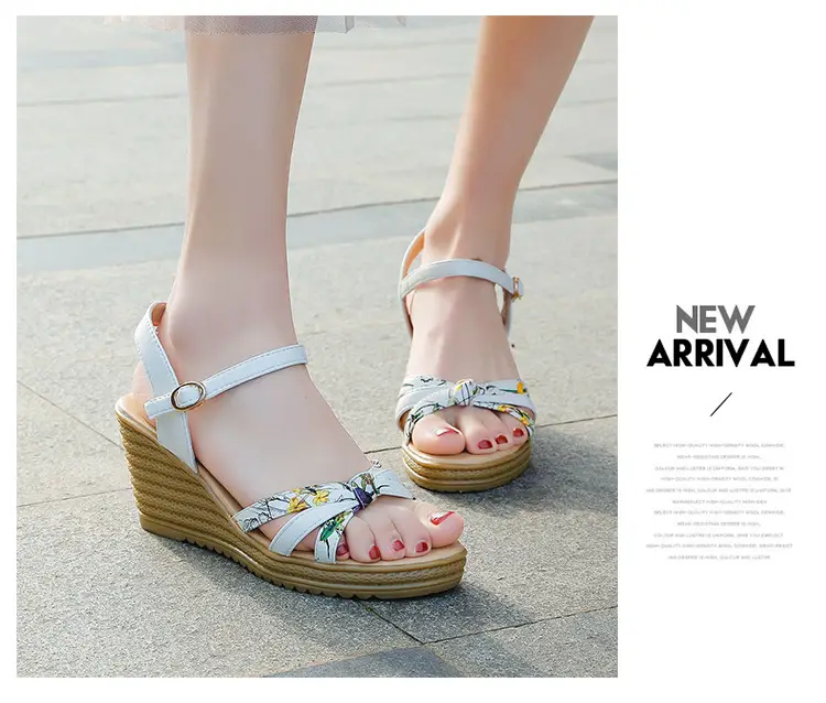 2024 Summer New Wedge Women's Sandals with Buckle Strap Fashionable Platform Heeled Waterproof Platform Roman Shoes Fashion Women's Shoes — feature 2