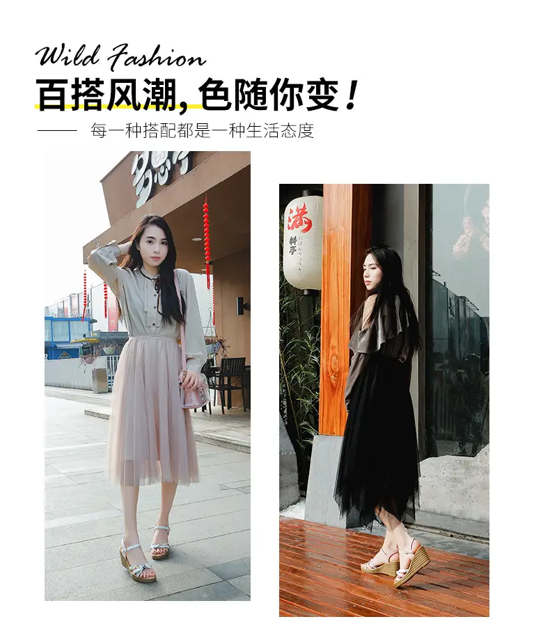 2024 Summer New Wedge Women's Sandals with Buckle Strap Fashionable Platform Heeled Waterproof Platform Roman Shoes Fashion Women's Shoes — feature 22