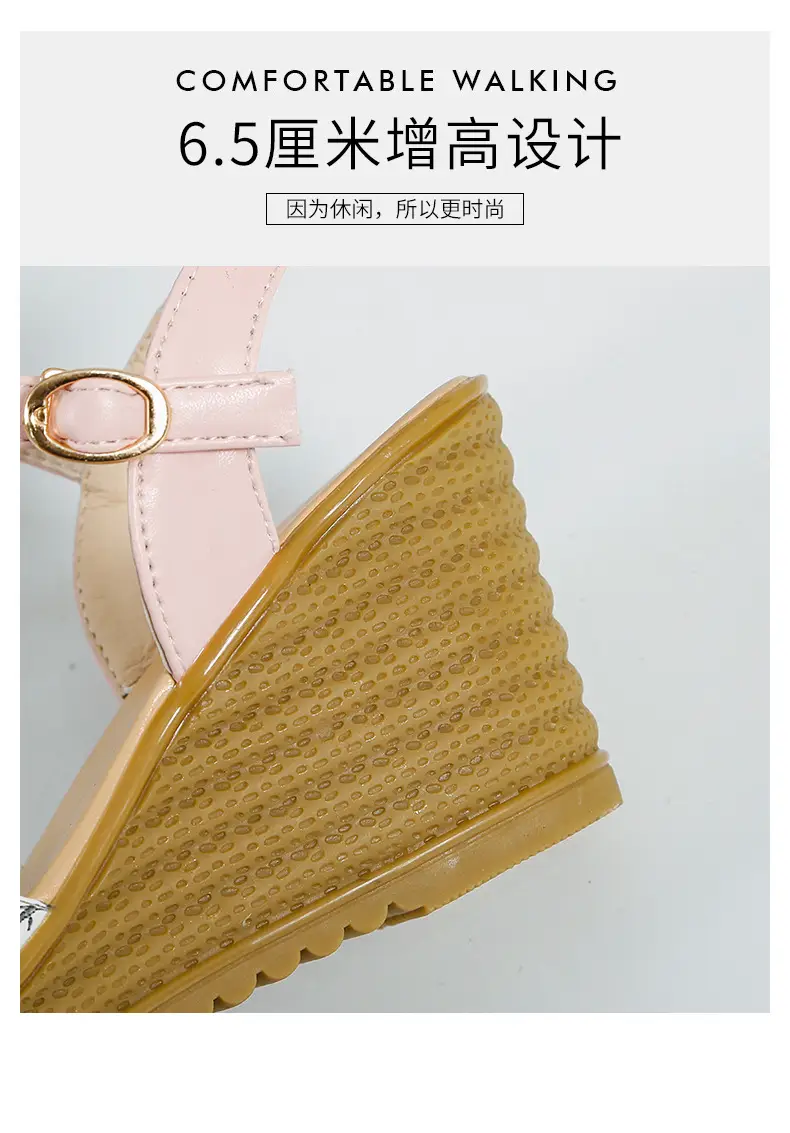 2024 Summer New Wedge Women's Sandals with Buckle Strap Fashionable Platform Heeled Waterproof Platform Roman Shoes Fashion Women's Shoes — feature 28