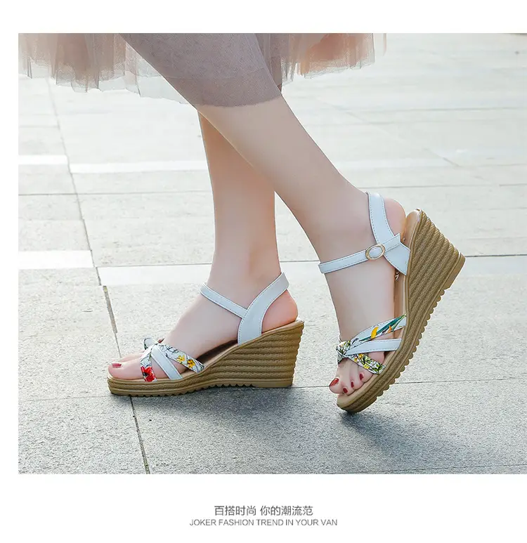 2024 Summer New Wedge Women's Sandals with Buckle Strap Fashionable Platform Heeled Waterproof Platform Roman Shoes Fashion Women's Shoes — feature 4