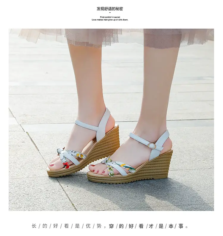 2024 Summer New Wedge Women's Sandals with Buckle Strap Fashionable Platform Heeled Waterproof Platform Roman Shoes Fashion Women's Shoes — feature 6