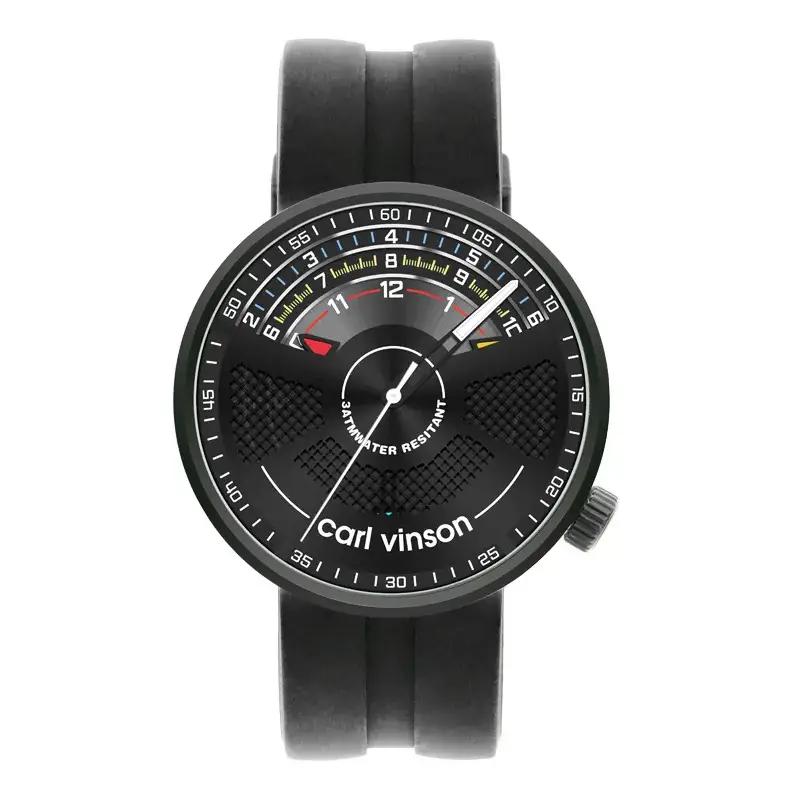 Men's Youth Quartz Watch Waterproof Black - Image 2