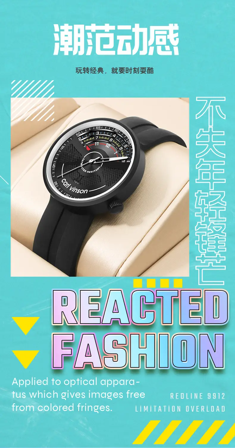 Men's Youth Quartz Watch Waterproof Black — feature 5