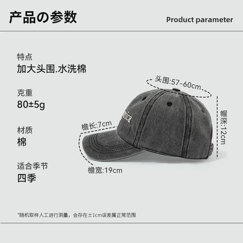 Washed Denim Baseball Cap Santa Monica Embroidered - Image 5