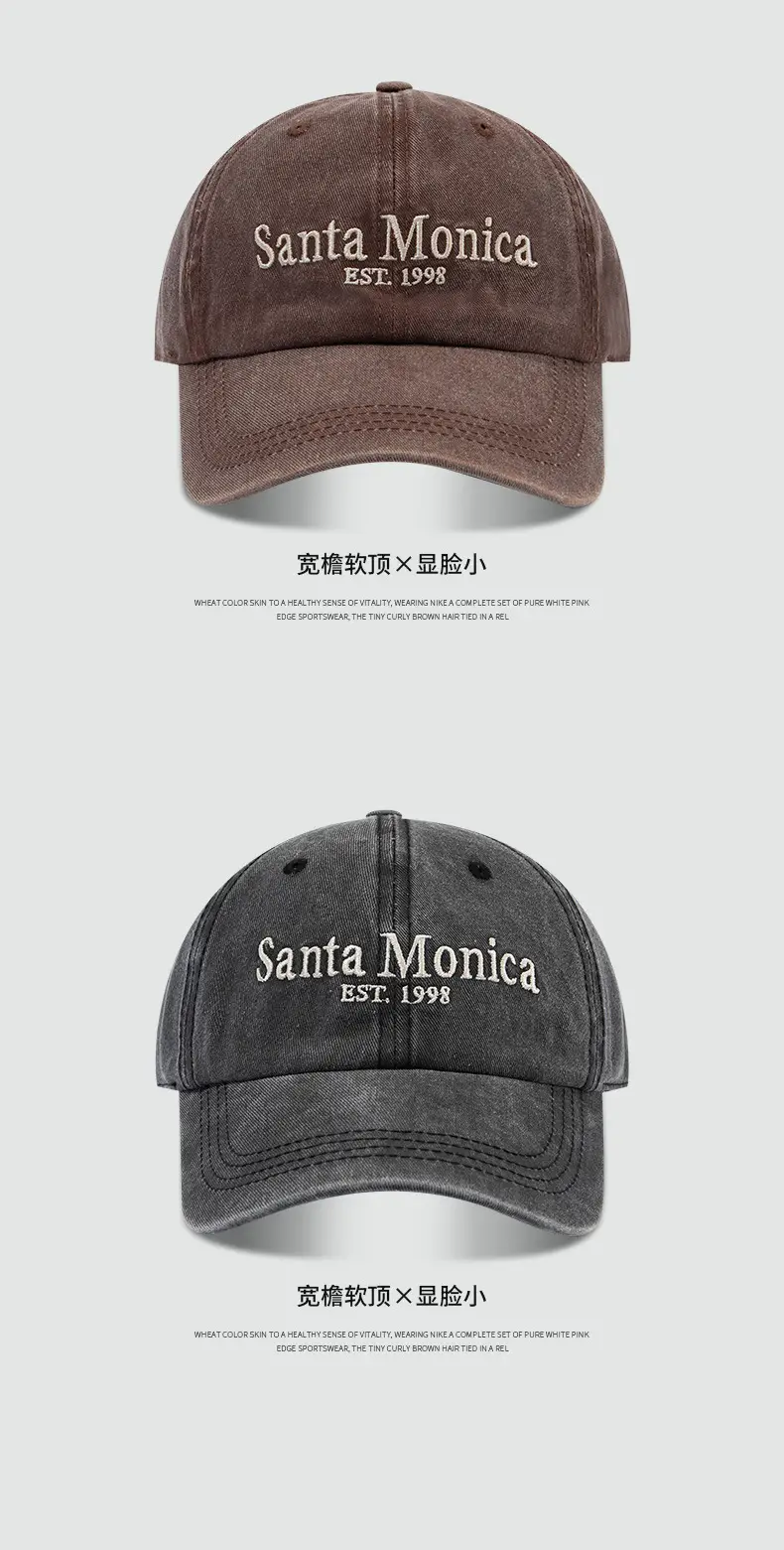 Washed Denim Baseball Cap Santa Monica Embroidered — feature 9