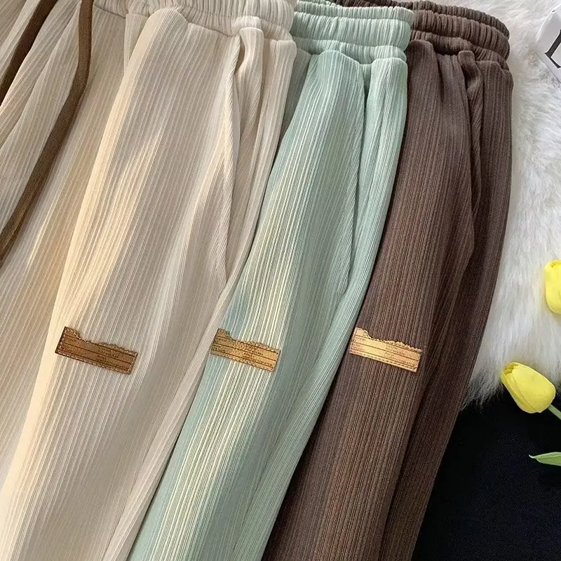 Men Ice Silk Pants Summer Wide Leg Casual Trousers - Image 8