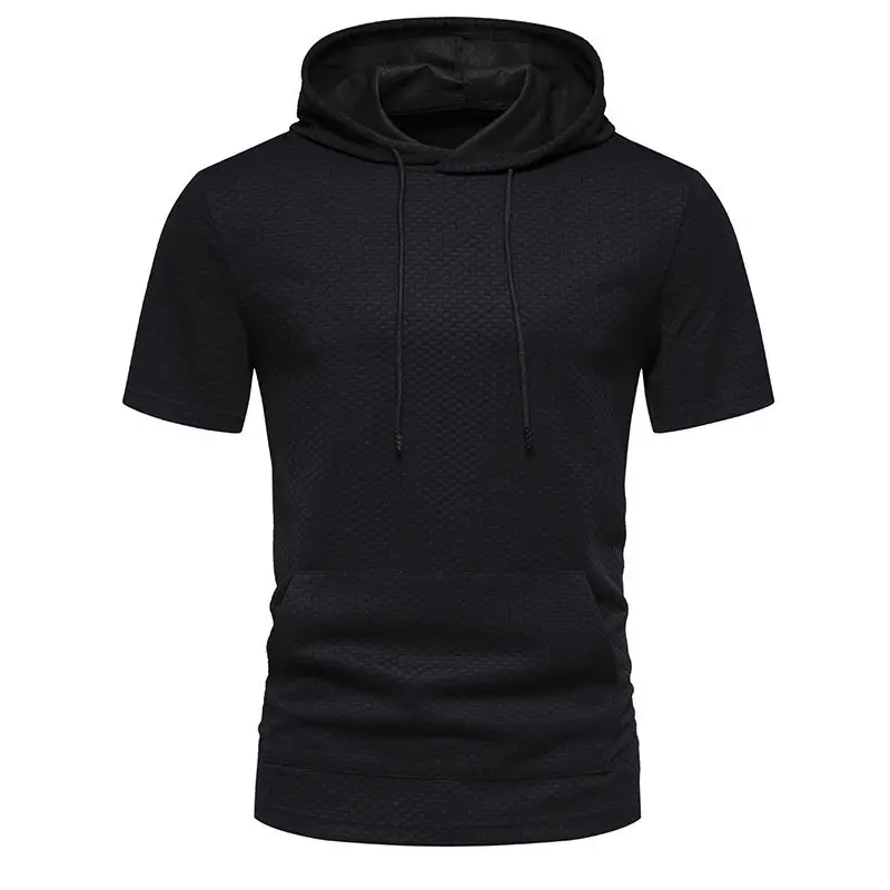 Men's 2024 Summer Hooded T-Shirt Set Beige White Black