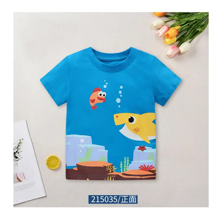 Kids Cartoon Printed T-Shirt Blue Boys Summer 2025 — feature 6
