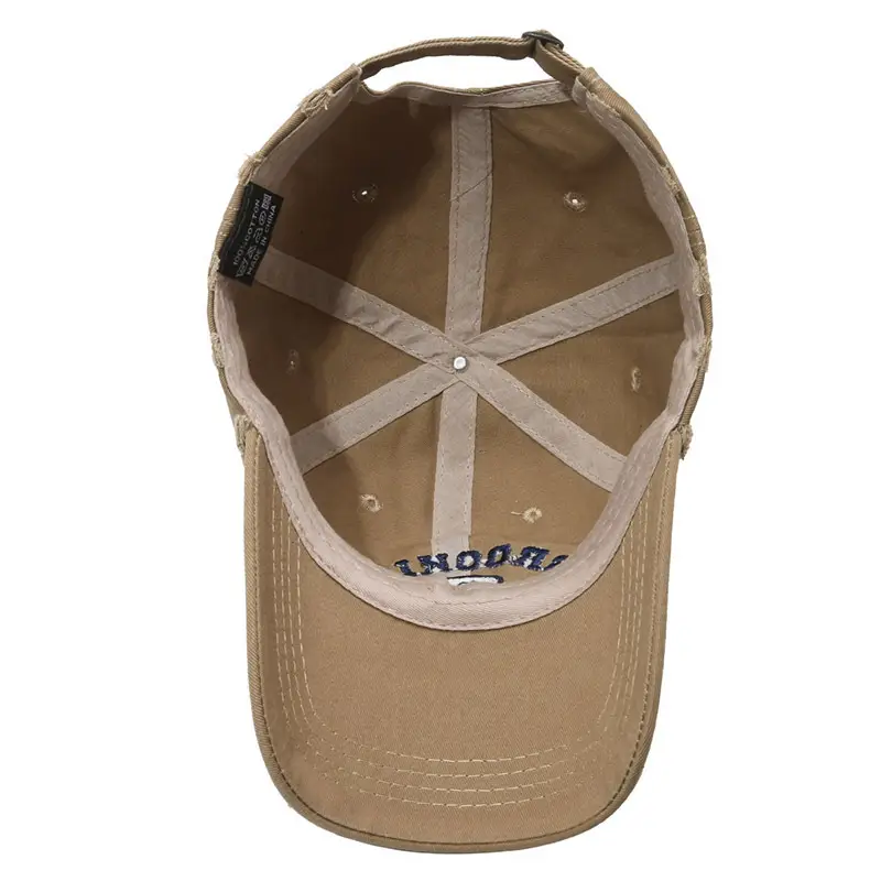 Men's Beige Distressed Letter Cap Brooklyn 1947