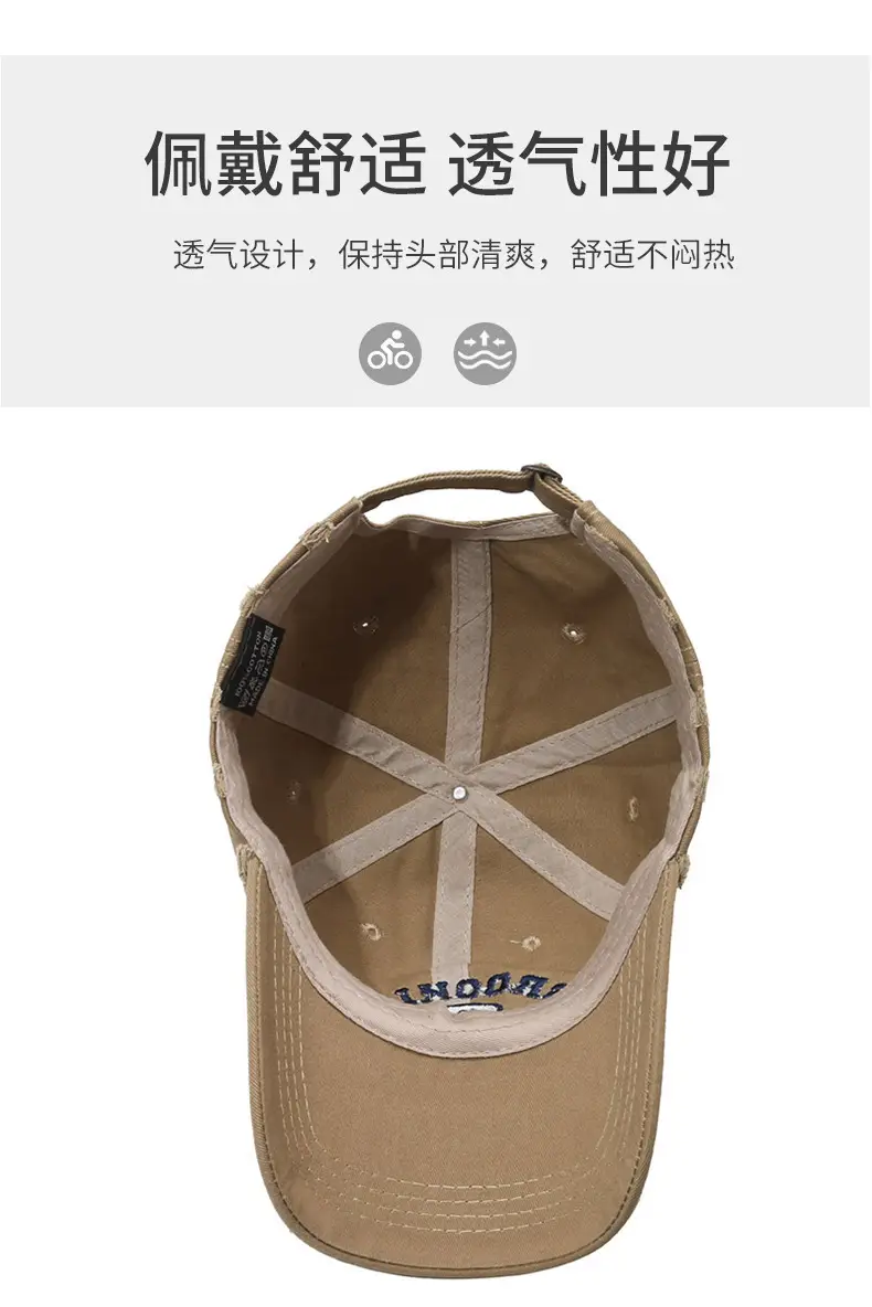 Men's Beige Distressed Letter Cap Brooklyn 1947 — feature 5