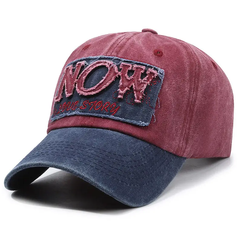 Men's Maroon Korean Embroidered Cap Hat