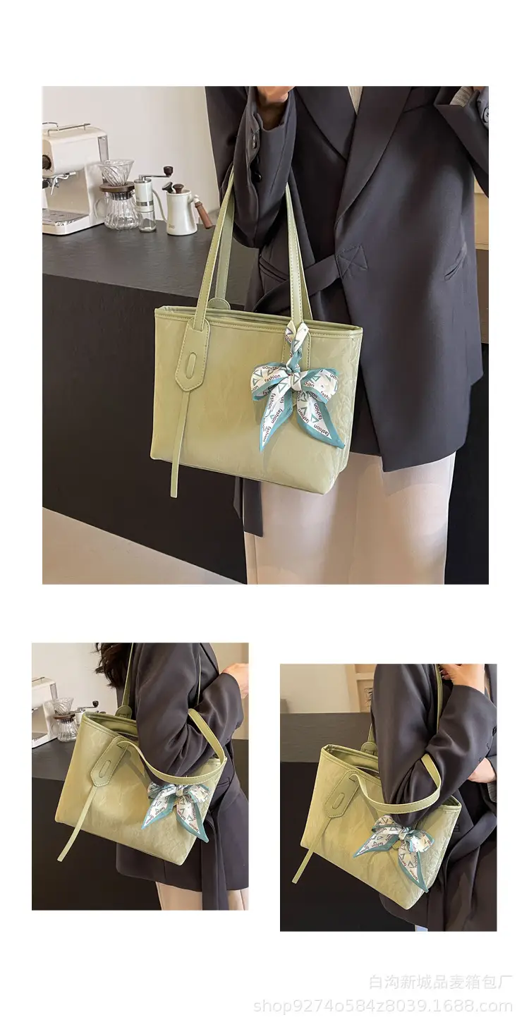 Women Detachable Silk Scarf Bag White Large Capacity — feature 11