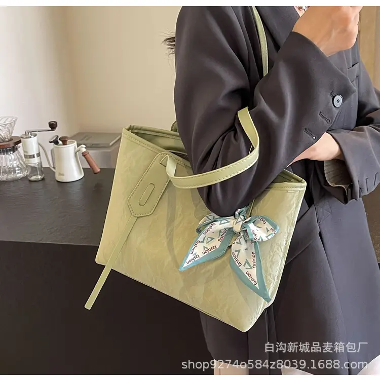 Women Detachable Silk Scarf Bag White Large Capacity — feature 21