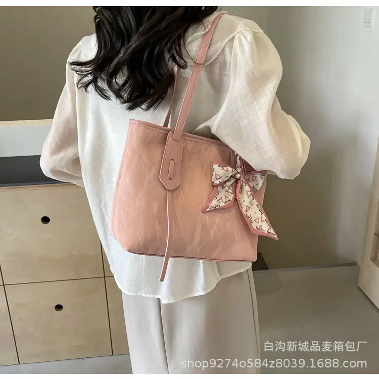 Women Detachable Silk Scarf Bag White Large Capacity — feature 28