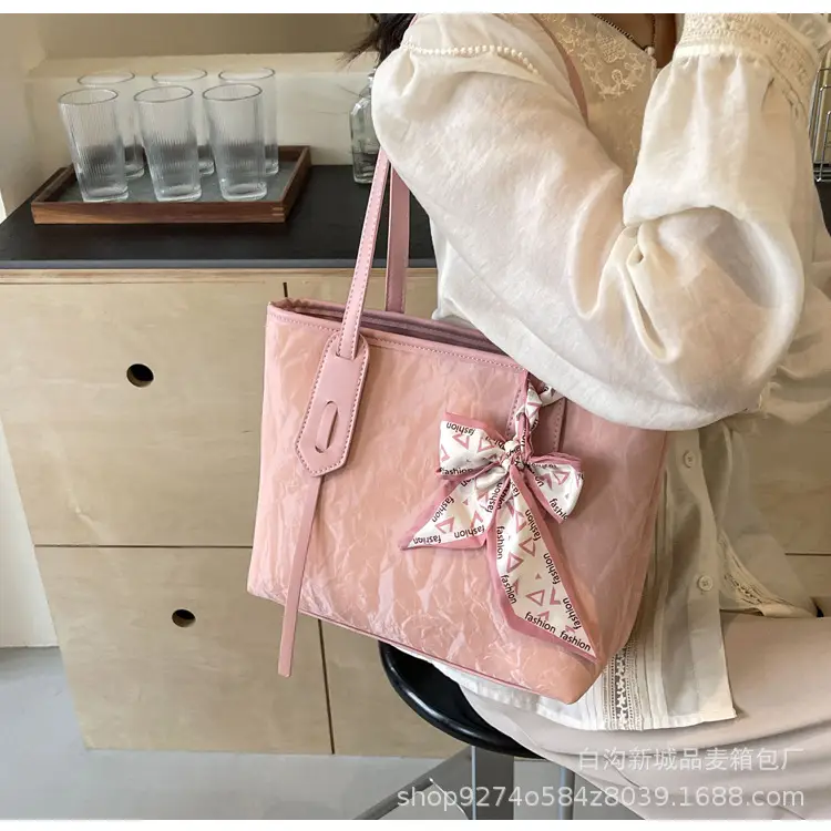 Women Detachable Silk Scarf Bag White Large Capacity — feature 30