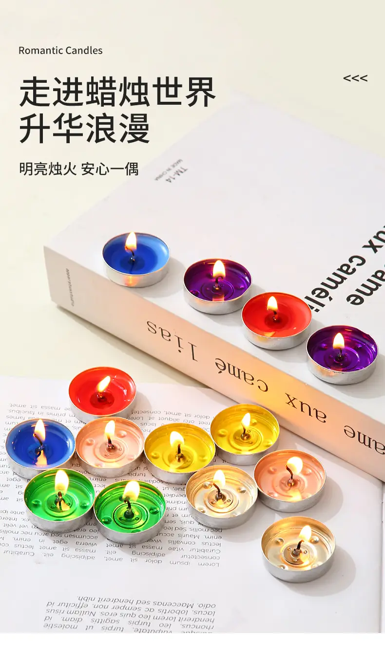 Valentine's Day 10 round candles restaurant teahouse tea wax romantic confession birthday set small candles wholesale — feature 10