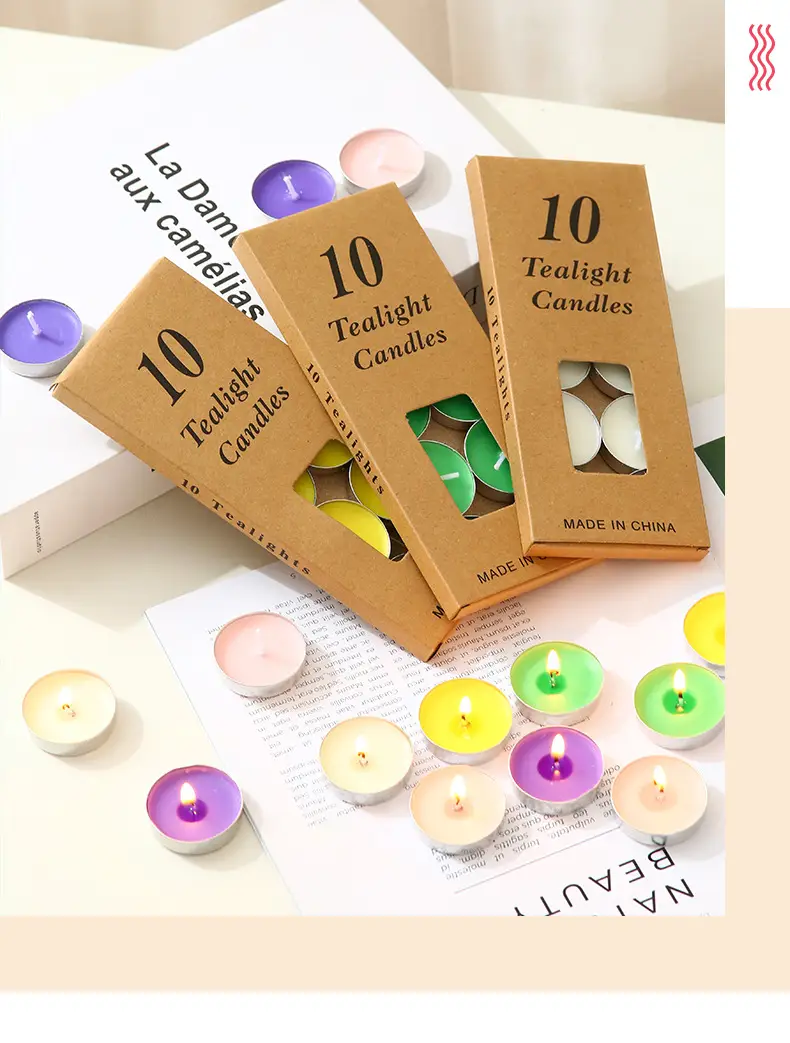 Valentine's Day 10 round candles restaurant teahouse tea wax romantic confession birthday set small candles wholesale — feature 16