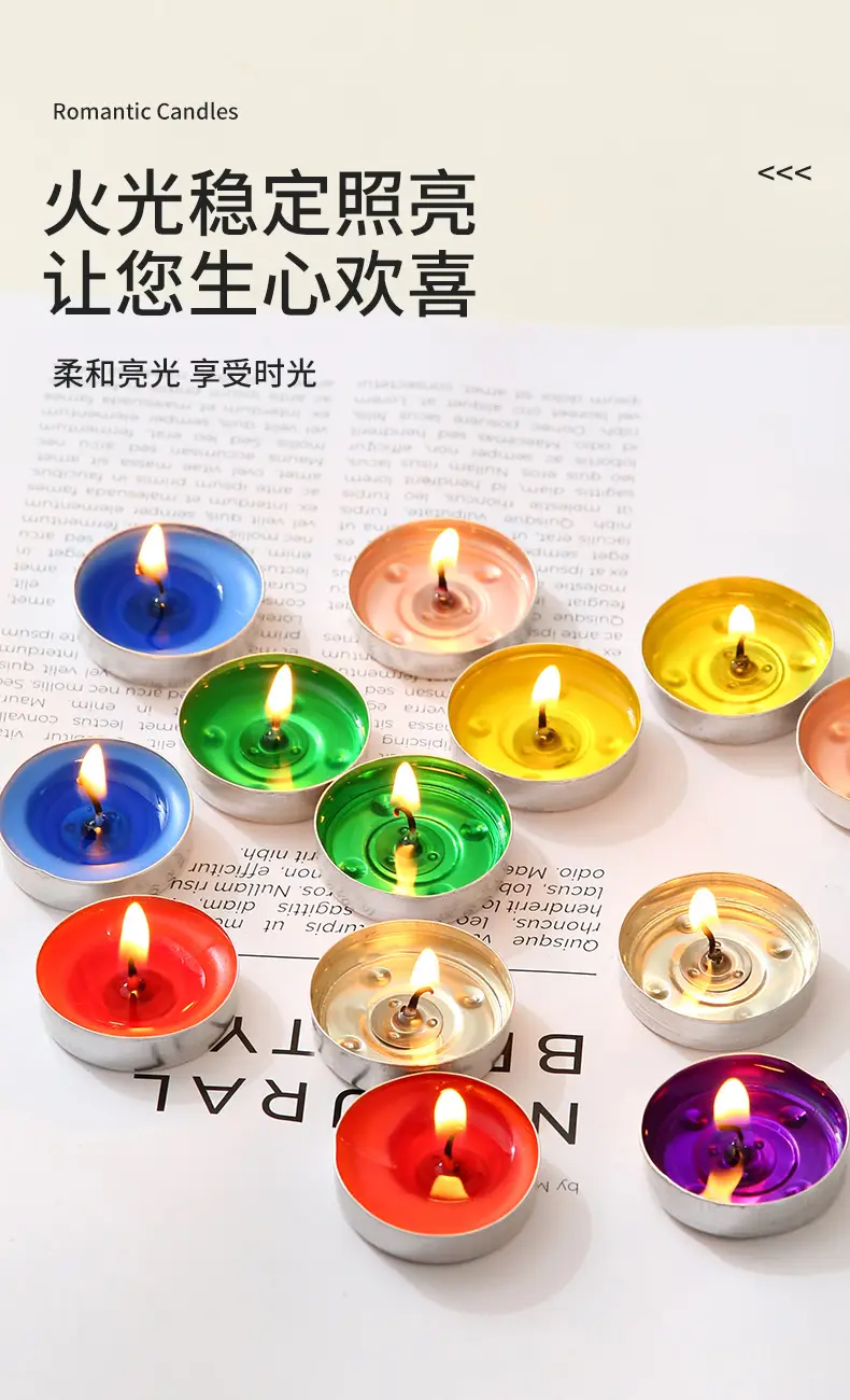 Valentine's Day 10 round candles restaurant teahouse tea wax romantic confession birthday set small candles wholesale — feature 5