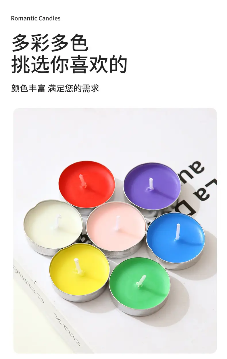 Valentine's Day 10 round candles restaurant teahouse tea wax romantic confession birthday set small candles wholesale — feature 7