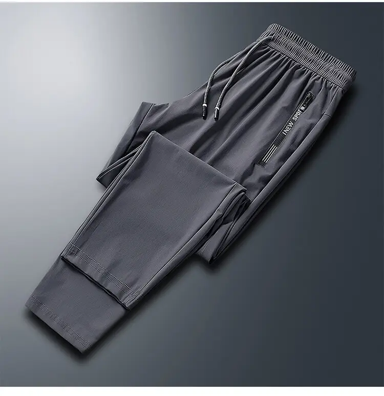 Men Black Grey Zipper Ankle Pants Sport Casual — feature 18