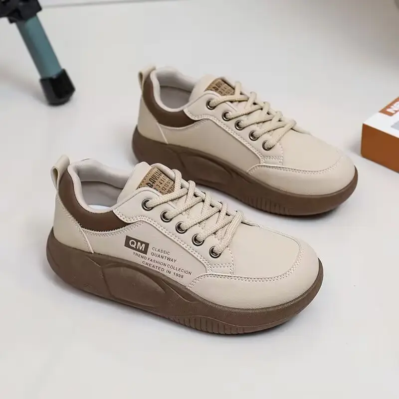 White Sneakers for Women 2025 Spring New Style Student Korean Version Ins Trendy Shoes Versatile Thick-Soled Casual Sneakers for Women Xq5801 - Image 2
