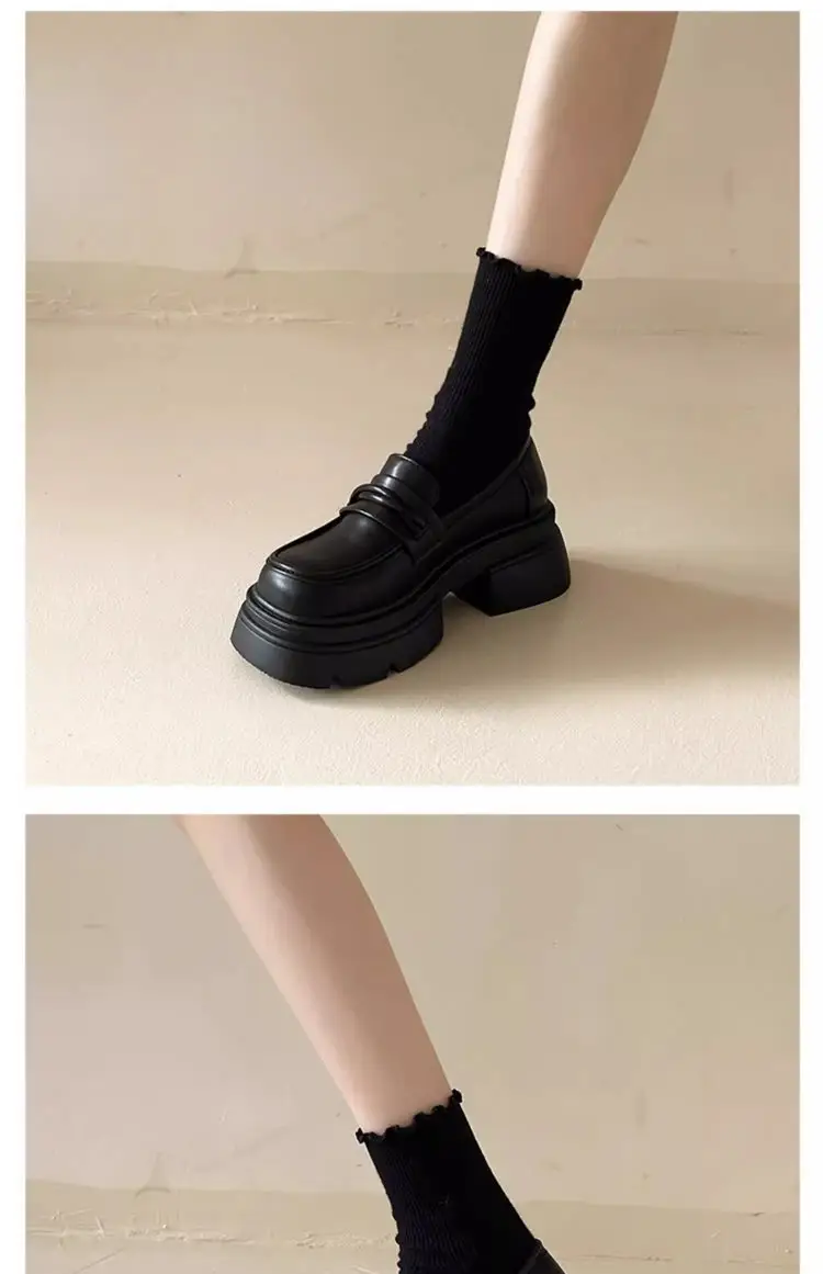 Black Slip-On Women's Shoes with Thick Sole — feature 11
