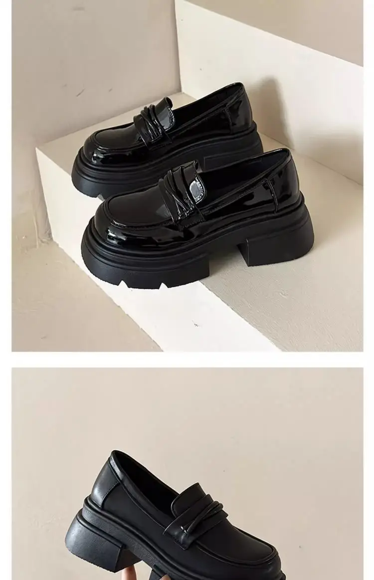 Black Slip-On Women's Shoes with Thick Sole — feature 12