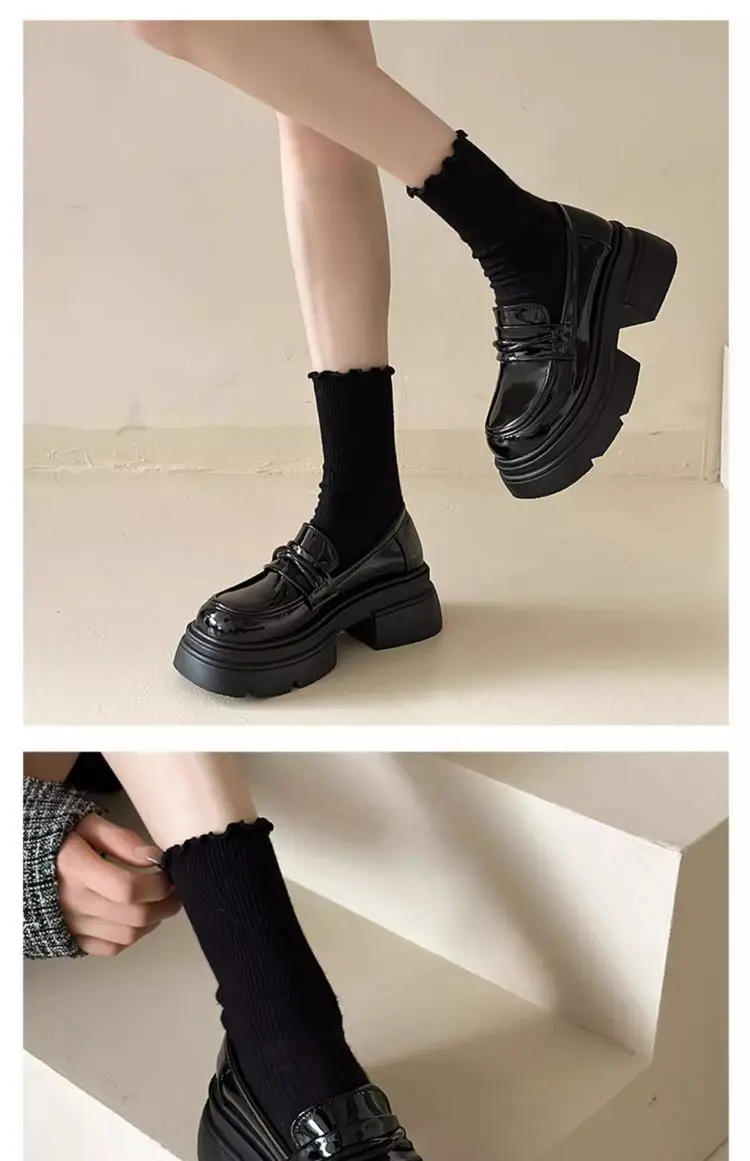 Black Slip-On Women's Shoes with Thick Sole — feature 9