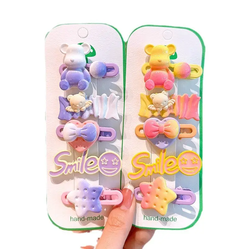 Cute Bear Hairpins for Girls - 3 Pack of Colorful Clip Clips