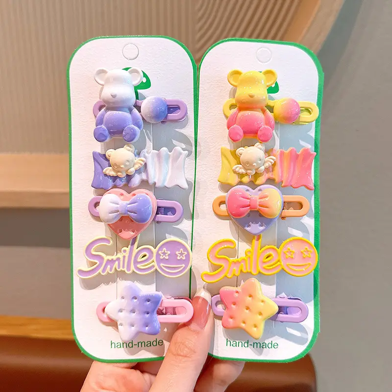 Cute Bear Hairpins for Girls - 3 Pack of Colorful Clip Clips — feature 22