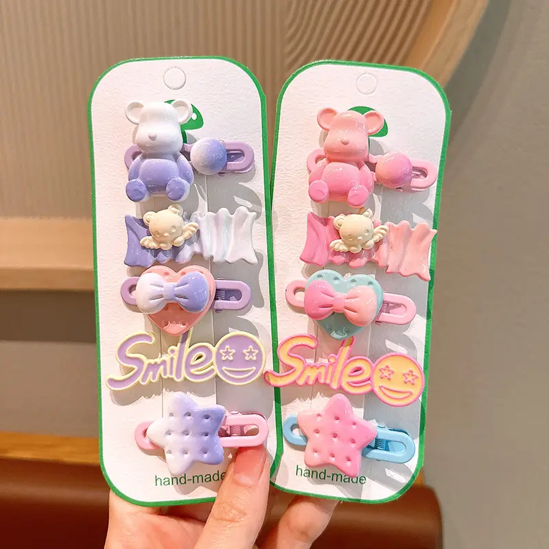 Cute Bear Hairpins for Girls - 3 Pack of Colorful Clip Clips — feature 24