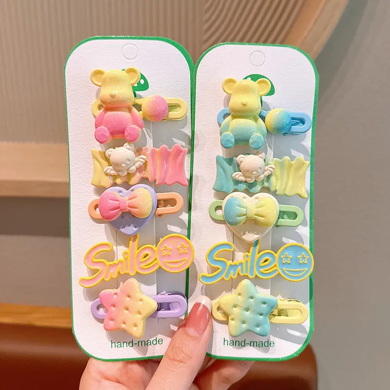 Cute Bear Hairpins for Girls - 3 Pack of Colorful Clip Clips — feature 25