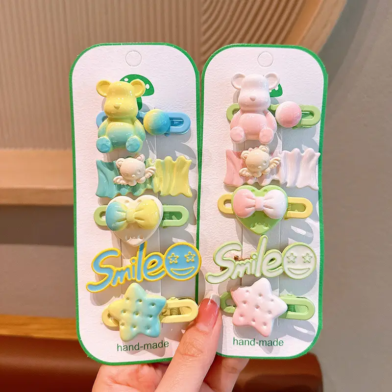 Cute Bear Hairpins for Girls - 3 Pack of Colorful Clip Clips — feature 26