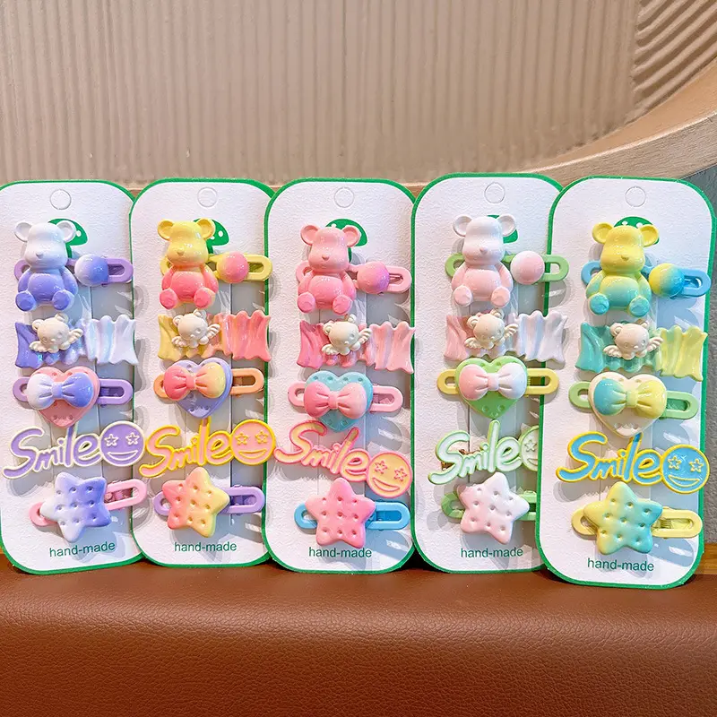 Cute Bear Hairpins for Girls - 3 Pack of Colorful Clip Clips — feature 27