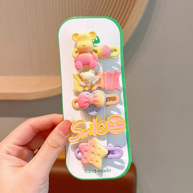Cute Bear Hairpins for Girls - 3 Pack of Colorful Clip Clips