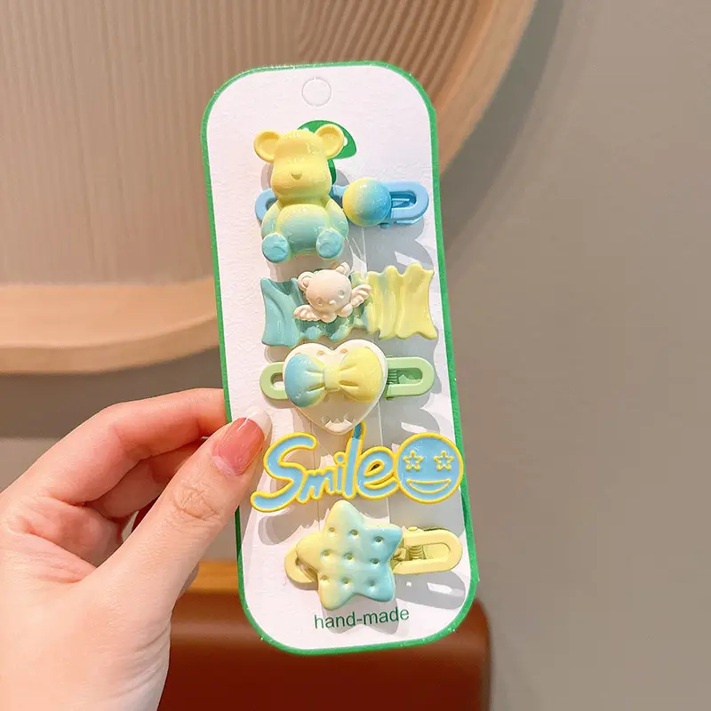 Cute Bear Hairpins for Girls - 3 Pack of Colorful Clip Clips