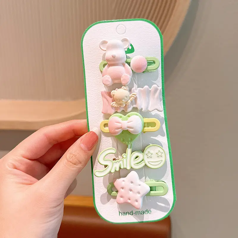 Cute Bear Hairpins for Girls - 3 Pack of Colorful Clip Clips