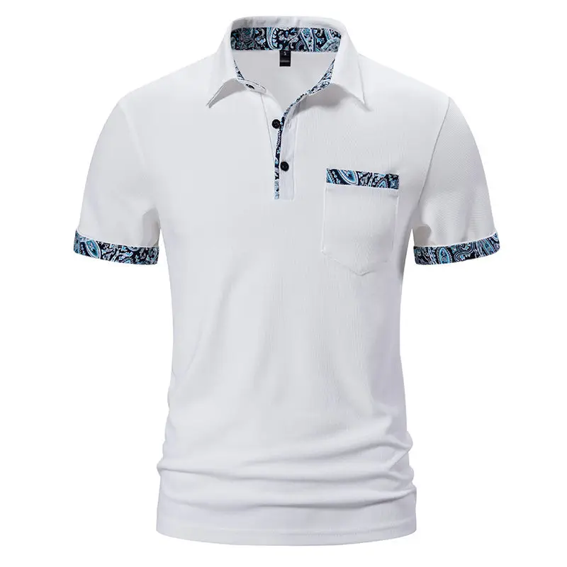Black Short-Sleeved Polo Shirt for Men