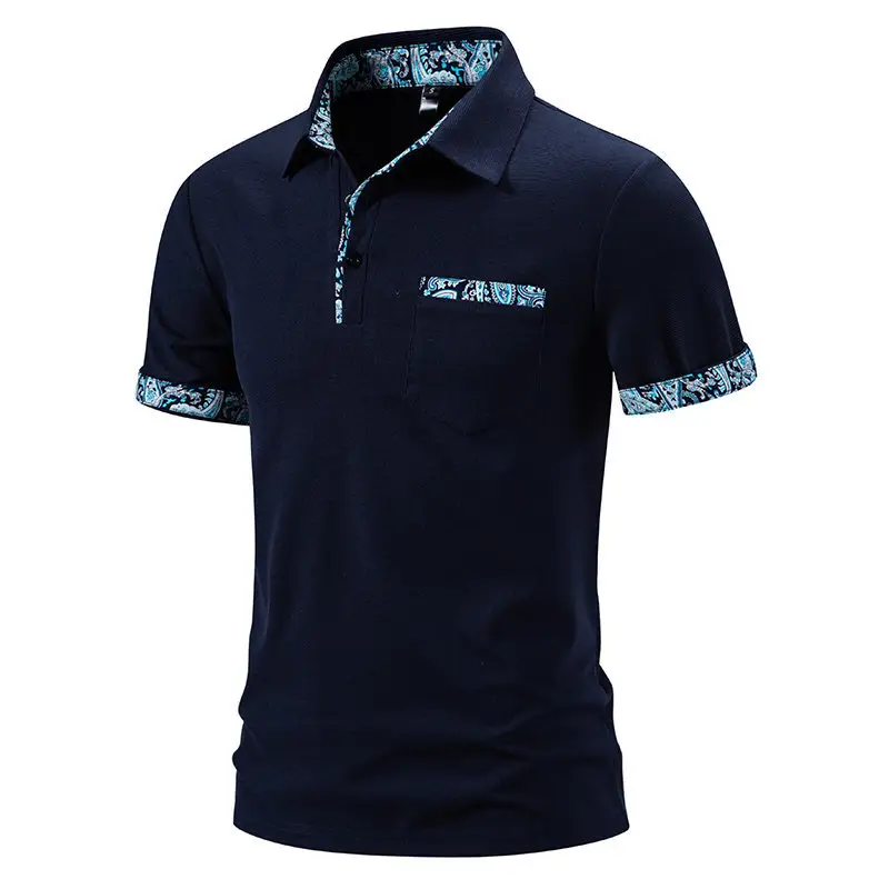 Black Short-Sleeved Polo Shirt for Men — feature 12